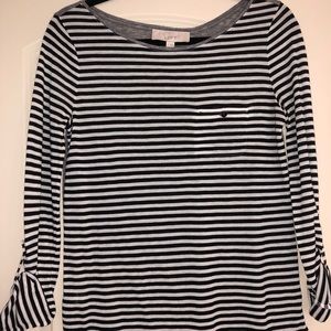 Loft B&W Striped Long sleeve Top